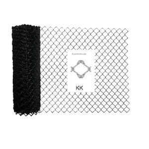 BLACK CHAIN LINK VINYL COATED FABRIC 8 GA. EXTRUDED - F668 CLASS 1 (2" Mesh) KK - (RES/HVY/COMMERCIAL)